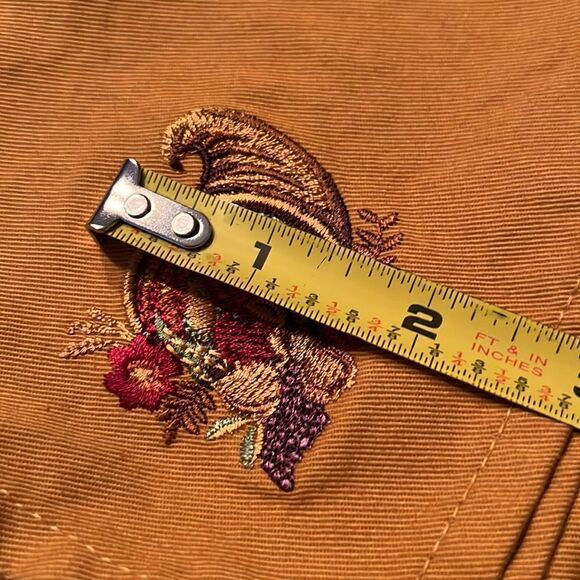 Thanksgiving Set of (3) Mustard Napkins w/ Custom Cornucopia Embroidery - Picture 9 of 11